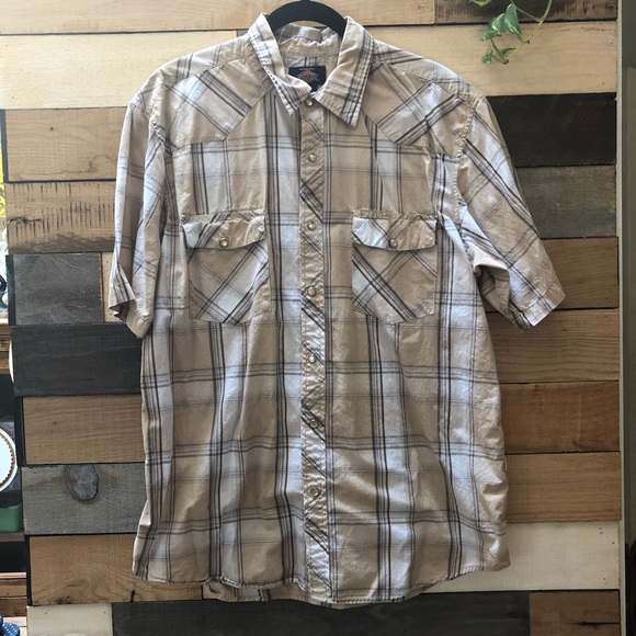 Dickies Western Button Down Short Sleeve Shirt XL - Picture 2 of 6